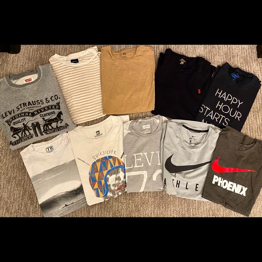 10 Piece Bundle! Men’s T-Shirts + Sweatshirt